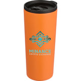 Leeston Copper Vacuum Insulated Tumbler 24 oz — Orange (OR) — decorated front view — 8