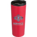 Leeston Copper Vacuum Insulated Tumbler 24 oz — Red (RD) — decorated front view — 20