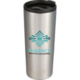 Leeston Copper Vacuum Insulated Tumbler 24 oz — Silver (SL) — decorated front view — 3
