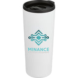 Leeston Copper Vacuum Insulated Tumbler 24 oz — White (WH) — decorated front view — 16