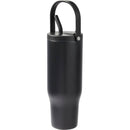 Trinity 30 oz Recycled Leakproof Straw Tumbler — Black (BK) — blank left angle