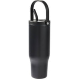 Trinity 30 oz Recycled Leakproof Straw Tumbler — Black (BK) — blank left angle — 30