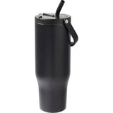 Trinity 30 oz Recycled Leakproof Straw Tumbler — Black (BK) — blank left angle — 31