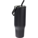 Trinity 30 oz Recycled Leakproof Straw Tumbler — Black (BK) — blank right angle