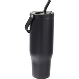 Trinity 30 oz Recycled Leakproof Straw Tumbler — Black (BK) — blank right angle — 29