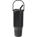Trinity 30 oz Recycled Leakproof Straw Tumbler — Black (BK) — blank front view