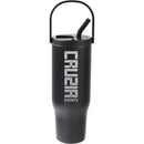Trinity 30 oz Recycled Leakproof Straw Tumbler — Black (BK) — decorated front view