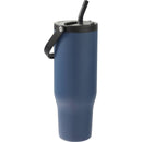 Trinity 30 oz Recycled Leakproof Straw Tumbler — Navy (NY) — blank right angle