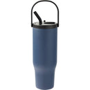 Trinity 30 oz Recycled Leakproof Straw Tumbler — Navy (NY) — blank back view