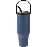 Trinity 30 oz Recycled Leakproof Straw Tumbler — Navy (NY) — blank back view — 17