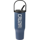 Trinity 30 oz Recycled Leakproof Straw Tumbler — Navy (NY) — decorated front view