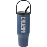 Trinity 30 oz Recycled Leakproof Straw Tumbler — Navy (NY) — decorated front view — 12