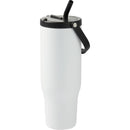 Trinity 30 oz Recycled Leakproof Straw Tumbler — White (WH) — blank left angle