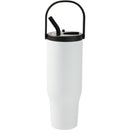 Trinity 30 oz Recycled Leakproof Straw Tumbler — White (WH) — blank back view