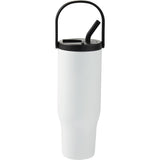 Trinity 30 oz Recycled Leakproof Straw Tumbler — White (WH) — blank front view — 3