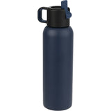 Clio Eco-Friendly Straw Lid Vacuum Bottle 22 oz — Navy (NY) — blank left angle — 17