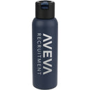 Clio Eco-Friendly Straw Lid Vacuum Bottle 22 oz — Navy (NY) — decorated front view
