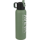Clio Eco-Friendly Straw Lid Vacuum Bottle 22 oz — Sage (SG) — decorated left angle