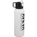 Clio Eco-Friendly Straw Lid Vacuum Bottle 22 oz — White (WH) — decorated left angle