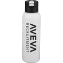 Clio Eco-Friendly Straw Lid Vacuum Bottle 22 oz — White (WH) — decorated front view