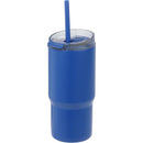 Auxo 24 oz Vacuum Insulated Straw Tumbler — Bay Blue — blank front view