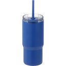 Auxo 24 oz Vacuum Insulated Straw Tumbler — Bay Blue — blank front view