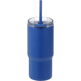 Auxo 24 oz Vacuum Insulated Straw Tumbler — Bay Blue — blank front view — 9