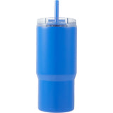 Auxo 24 oz Vacuum Insulated Straw Tumbler — Bay Blue — blank front view — 11