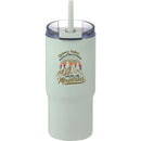 Auxo 24 oz Vacuum Insulated Straw Tumbler — Mist — decorated front view