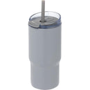 Auxo 24 oz Vacuum Insulated Straw Tumbler — Stone (ST) — blank front view