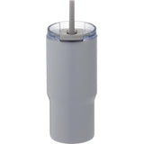 Auxo 24 oz Vacuum Insulated Straw Tumbler — Stone (ST) — blank front view — 14