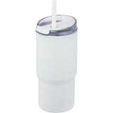 Auxo 24 oz Vacuum Insulated Straw Tumbler — White (WH) — blank front view — 4