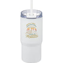 Auxo 24 oz Vacuum Insulated Straw Tumbler — White (WH) — decorated front view