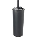 Kyser 20 oz Vacuum Tumbler with Straw — Black (BK) — blank left angle