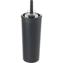 Kyser 20 oz Vacuum Tumbler with Straw — Black (BK) — blank back view