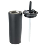 Kyser 20 oz Vacuum Tumbler with Straw — Black (BK) — blank detail view — 10