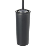 Kyser 20 oz Vacuum Tumbler with Straw — Black (BK) — blank front view — 3