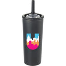 Kyser 20 oz Vacuum Tumbler with Straw — Black (BK) — decorated front view
