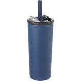 Kyser 20 oz Vacuum Tumbler with Straw — Navy (NY) — blank left angle — 47
