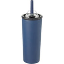Kyser 20 oz Vacuum Tumbler with Straw — Navy (NY) — blank back view