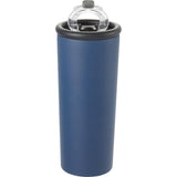 Kyser 20 oz Vacuum Tumbler with Straw — Navy (NY) — blank front view — 36