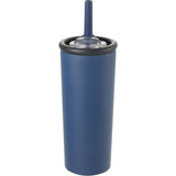 Kyser 20 oz Vacuum Tumbler with Straw — Navy (NY) — blank front view — 35