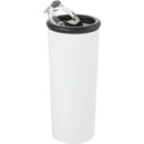 Kyser 20 oz Vacuum Tumbler with Straw — White (WH) — blank right angle