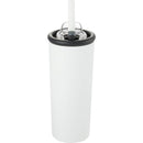 Kyser 20 oz Vacuum Tumbler with Straw — White (WH) — blank back view