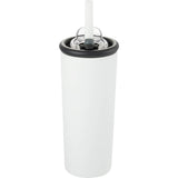 Kyser 20 oz Vacuum Tumbler with Straw — White (WH) — blank back view — 28