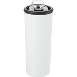 Kyser 20 oz Vacuum Tumbler with Straw — White (WH) — blank back view — 29
