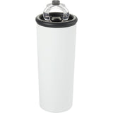 Kyser 20 oz Vacuum Tumbler with Straw — White (WH) — blank front view — 21