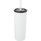 Kyser 20 oz Vacuum Tumbler with Straw — White (WH) — blank front view — 20