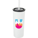 Kyser 20 oz Vacuum Tumbler with Straw — White (WH) — decorated front view