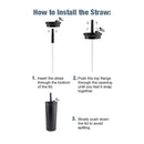 Kyser 20 oz Vacuum Tumbler with Straw — Black (BK) — blank product view